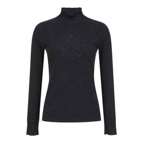 여성 별 심볼 프릴넥 소프트 베이스레이어