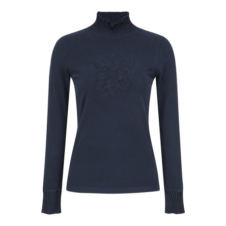 여성 별 심볼 프릴넥 소프트 베이스레이어