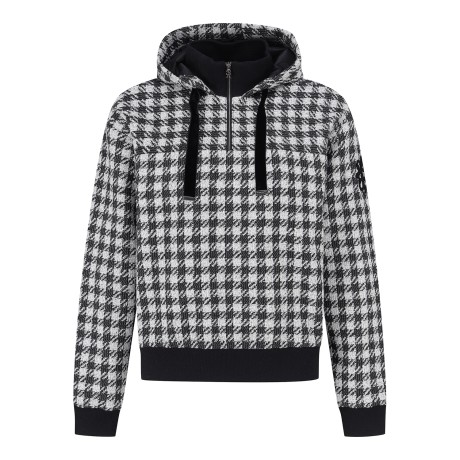 여성 별 부클 자수 미니 후드 방풍 반집업 긴팔티셔츠