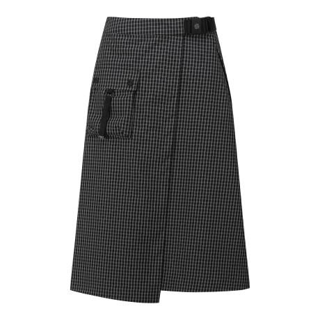 여성 패커블 플랩 포켓 체크 랩 스커트