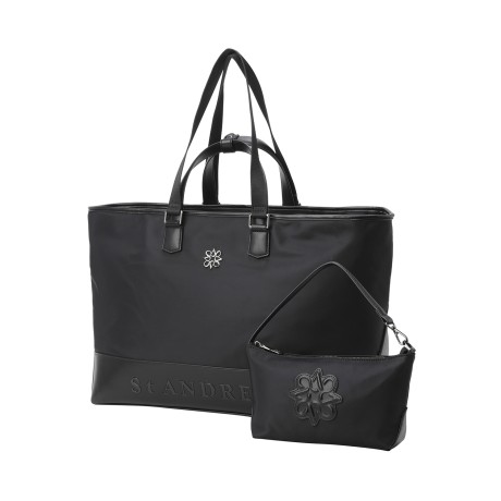 여성 레더 믹스 보스턴백 & 미니 파우치