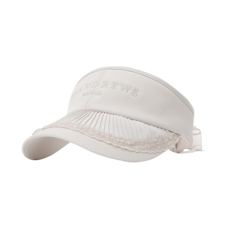 여성 백 리본 플리츠 레이스 썬바이저