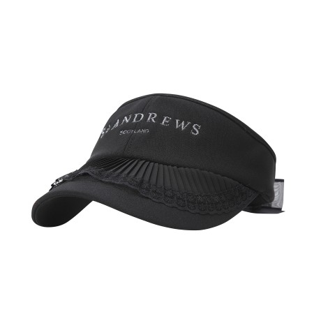 여성 백 리본 플리츠 레이스 썬바이저