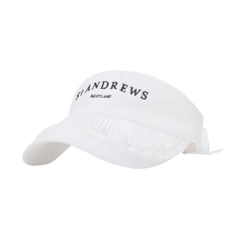 여성 백 리본 플리츠 레이스 썬바이저