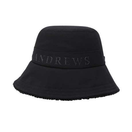 여성 글리터 로고 프릴 챙 버킷햇