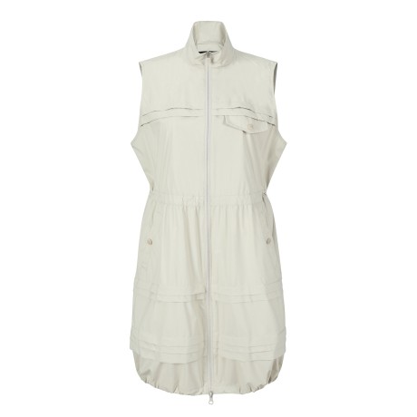 여성 스모킹 밴딩 칼라 슬리브리스 원피스