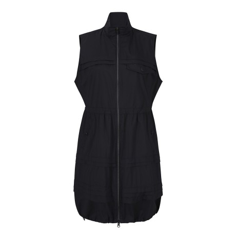 여성 스모킹 밴딩 칼라 슬리브리스 원피스