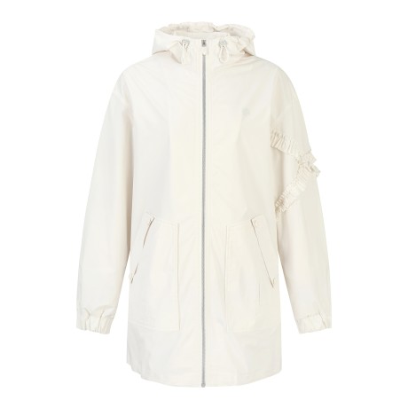 여성 프릴 라인 스트링 후드 롱 점퍼