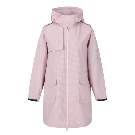 여성 패커블 체크 후드 레인 점퍼