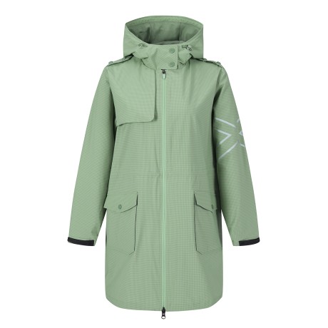 여성 패커블 체크 후드 레인 점퍼