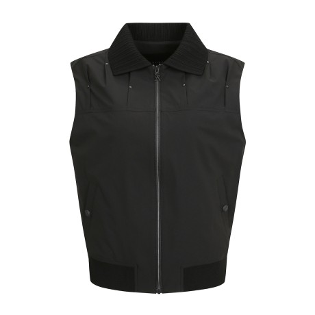 여성 니트 칼라 리벳 집업 베스트