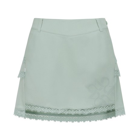 여성 별 심볼 레이스 티어드 큐롯 스커트