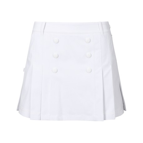 여성 더블 버튼 플리츠 큐롯 스커트