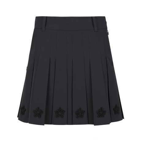 여성 플로럴 자수 플리츠 큐롯 스커트