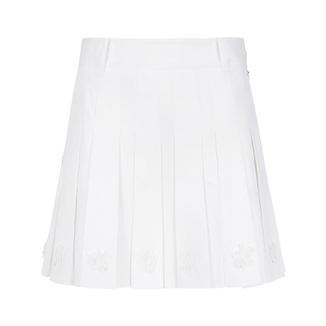 여성 플로럴 자수 플리츠 큐롯 스커트