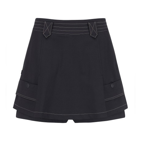 여성 배색 스티치 라인 큐롯 스커트