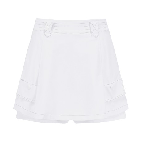 여성 배색 스티치 라인 큐롯 스커트