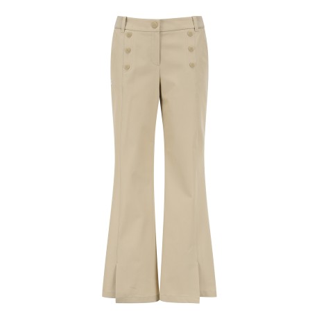 여성 별 심볼 버튼 슬릿 헴 팬츠