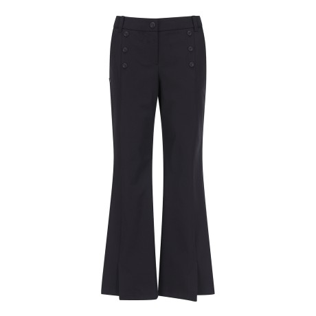 여성 별 심볼 버튼 슬릿 헴 팬츠