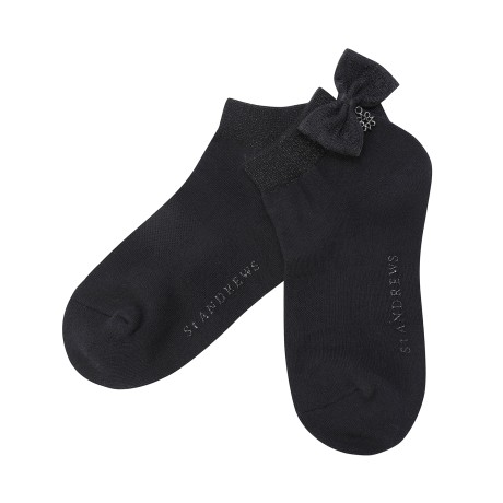 여성 백 리본 글리터 라인 단목 양말