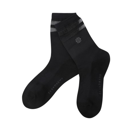 여성 튤 라인 별 심볼 중목 양말