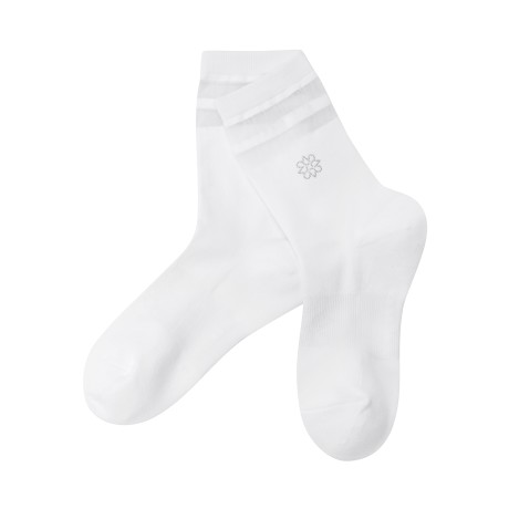 여성 튤 라인 별 심볼 중목 양말