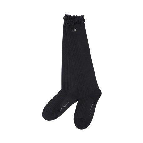 여성 레이스 라인 니삭스