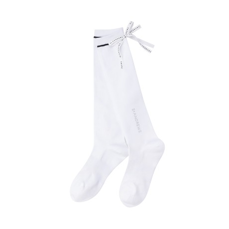 여성 백 리본 컬러 라인 니삭스