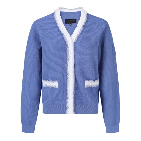 여성 레이스 프릴 니트 가디건