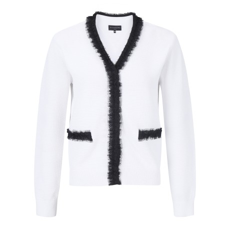 여성 레이스 프릴 니트 가디건