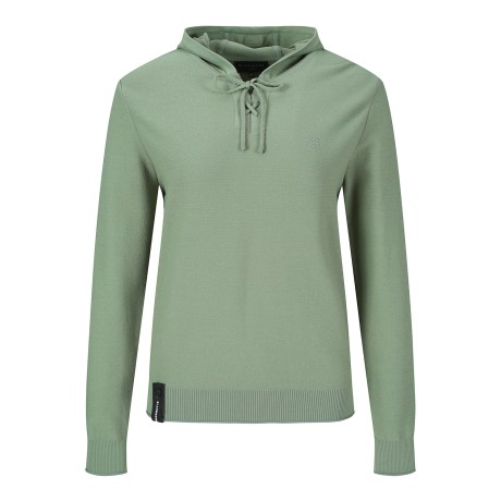 여성 레이스업 후드 긴팔 니트