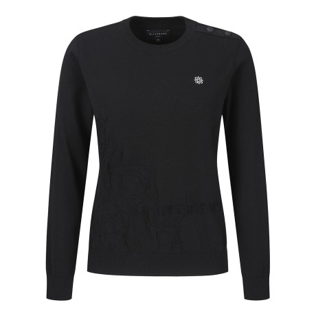 여성 플로럴 모티브 긴팔 니트