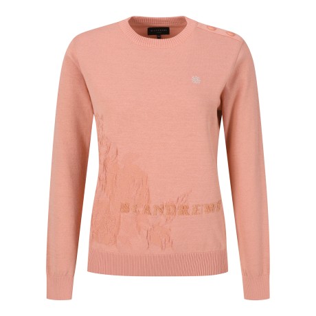 여성 플로럴 모티브 긴팔 니트