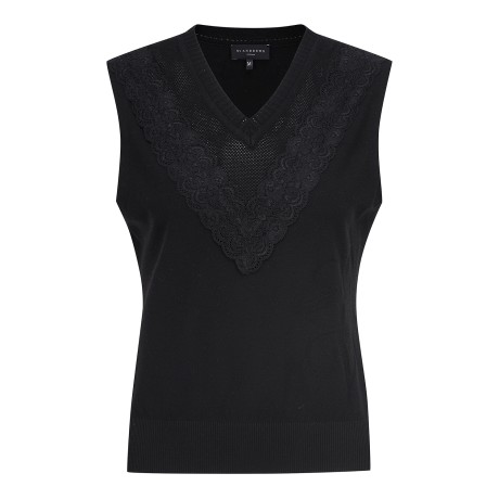 여성 레이스 라인 V넥 니트 베스트