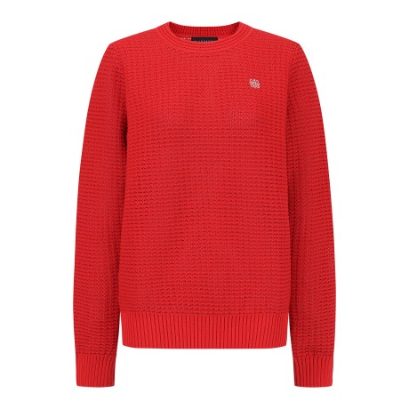 여성 별 심볼 자수 긴팔 니트