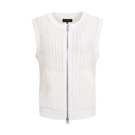 여성 플리츠넥 에스닉 집업 탑