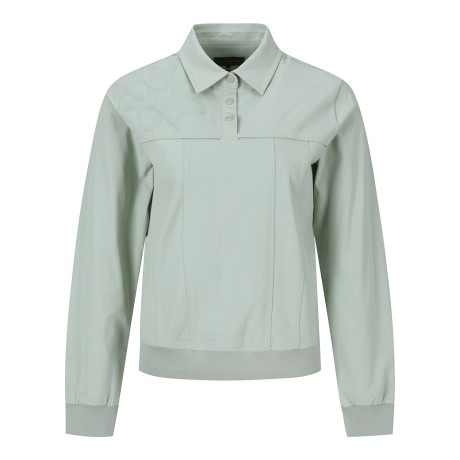 여성 별 심볼 칼라 핀턱 긴팔 티셔츠