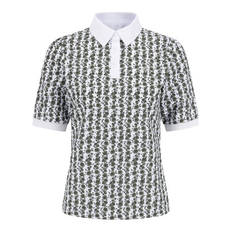 여성 별 심볼 포인트 칼라 반팔 티셔츠