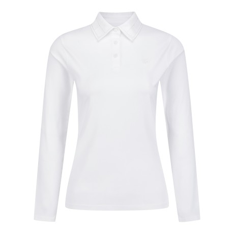 여성 스티치 칼라 긴팔 티셔츠