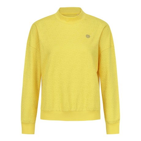 여성 로고 패턴 모크넥 긴팔 티셔츠