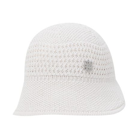 여성 백 리본 린넨 블렌드 버킷햇
