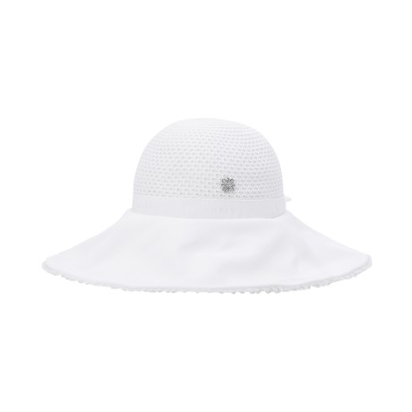 여성 백 리본 레이스 크로셰 버킷햇