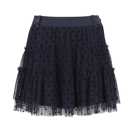 여성 도트 튤 티어드 큐롯 스커트