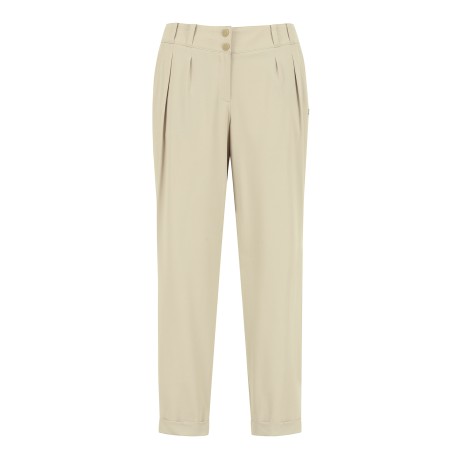 여성 투턱 배기핏 롤업 팬츠