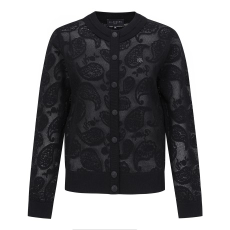 여성 페이즐리 튤 니트 가디건