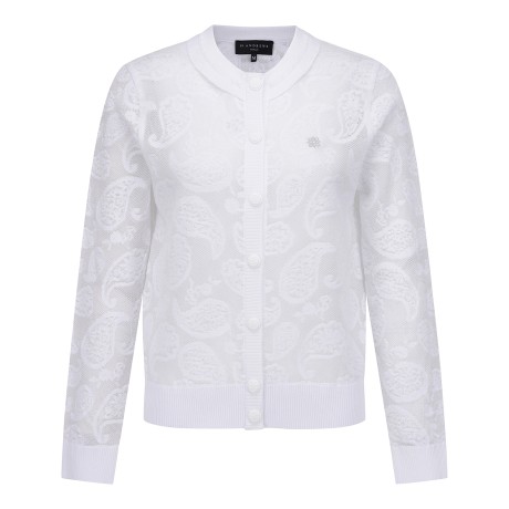 여성 페이즐리 튤 니트 가디건