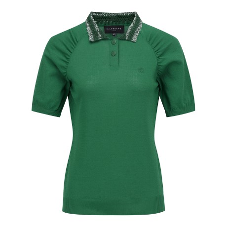 여성 셔링 슬리브 크로셰 칼라 니트