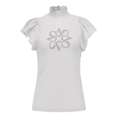 여성 스트라이프 시어서커 패널 티셔츠