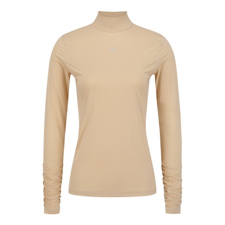 여성 셔링 커프스 모크넥 냉감 긴팔이너티셔츠