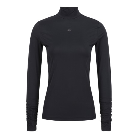 여성 셔링 커프스 모크넥 냉감 긴팔이너티셔츠